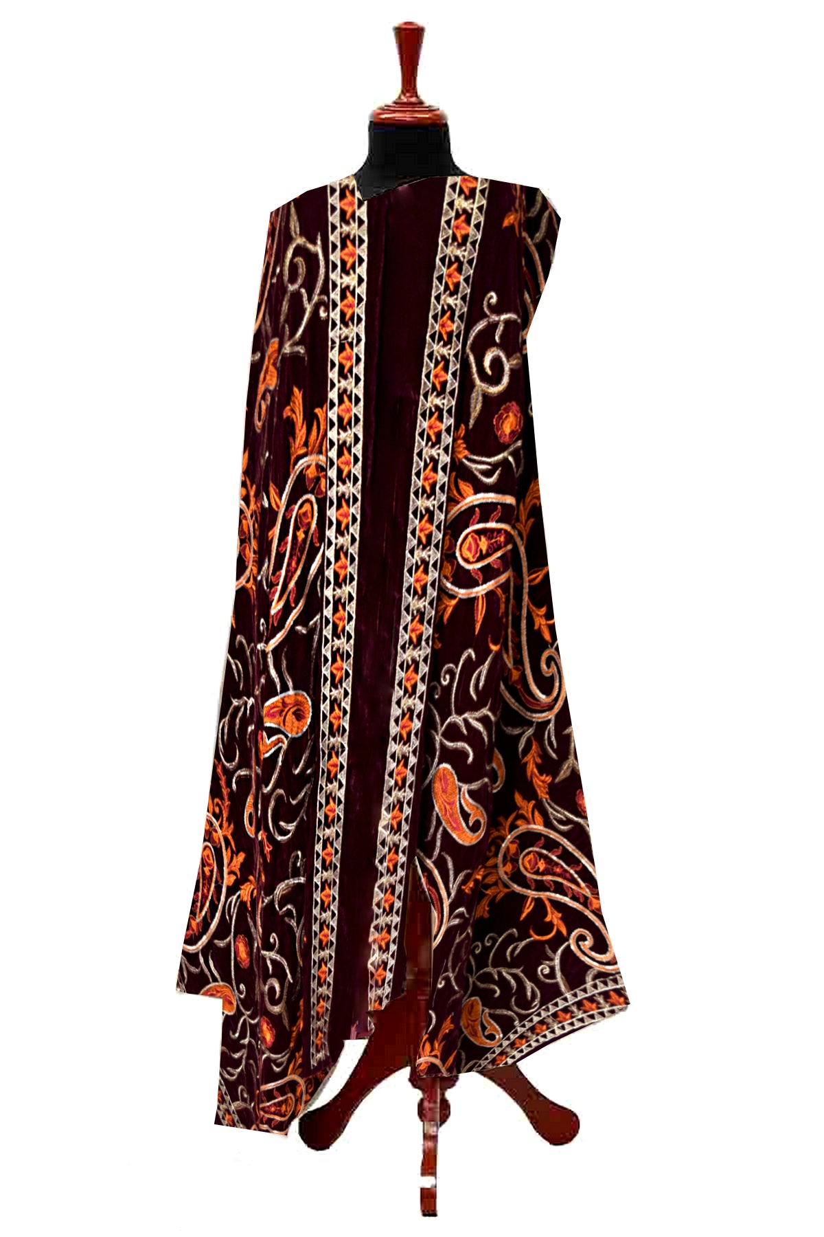 Embroidered velvet shawl  IWR22EVS-21002